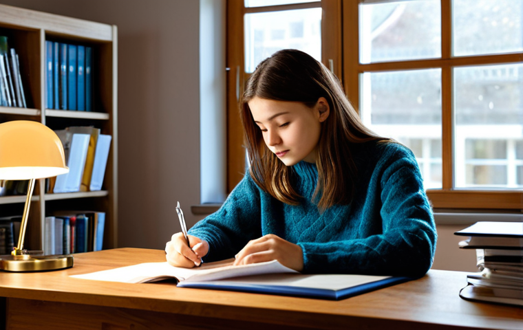 Preparing for the Exam**

"A young professional, fully clothed in a comfortable study outfit (jeans and a sweater), sits at a wooden desk reviewing documents under a warm lamp. The desk has neatly organized papers, a transparent folder, pens, and a water bottle. Background: A cozy study room with bookshelves and natural light from a window. The atmosphere is calm and focused. safe for work, appropriate content, modest, professional, perfect anatomy, correct proportions, natural pose, well-formed hands, proper finger count, natural body proportions, high quality, detailed."

**