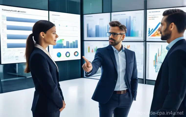 공인회계사와 투자 분석 - Image Prompt 1: The AI-Powered Auditor of Tomorrow**