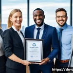 CPA 자격증 해외 진출 가능성 - **Global Career Triumph with CPA:**
    A vibrant and professional scene featuring a diverse group o...