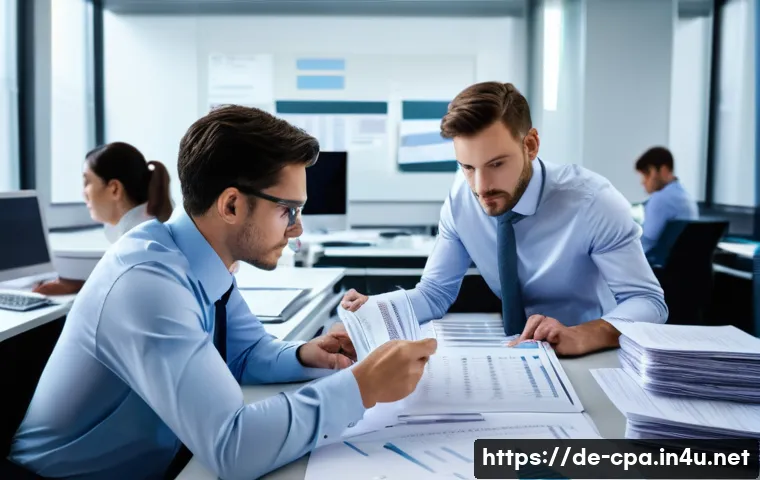 CPA와 데이터 사이언스의 융합 - **Prompt:** A visually dynamic scene depicting the transformation of a traditional German accounting...