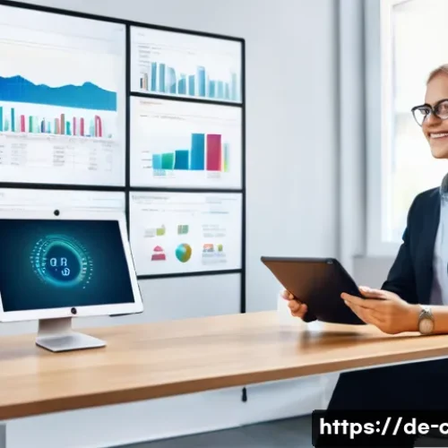 공인회계사 세법 개정사항 반영법 - **Prompt:** A modern, brightly lit German tax consulting office. A friendly, professional female tax...