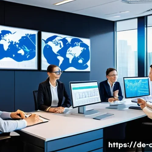 CPA와 다국적 기업 감사 - A professional multinational corporate finance team in a modern office setting, featuring diverse pr...