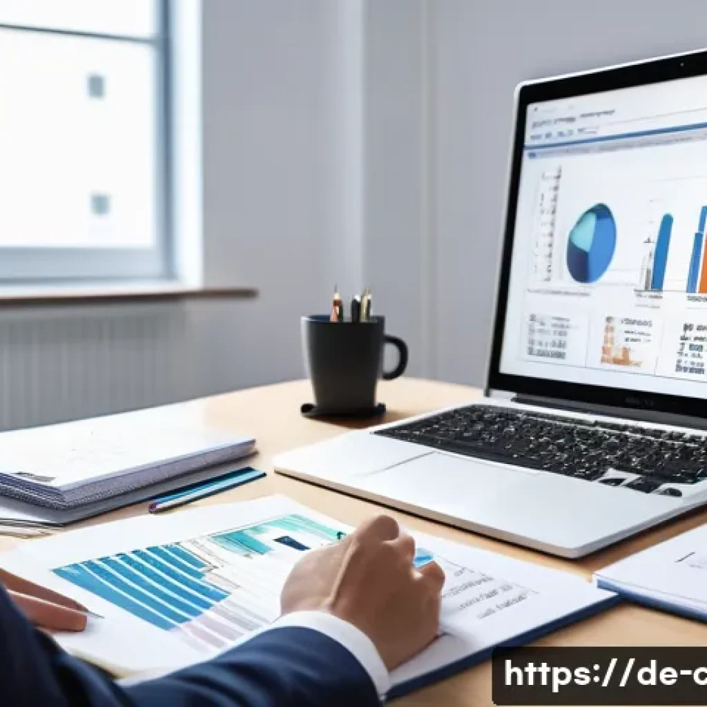 CPA 중점 과목 파악하기 - A modern German CPA exam study setting featuring a young professional seated at a clean desk filled ...