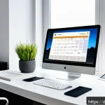 공인회계사 프리랜서로 일하는 법 - A modern German freelance auditor&rsquo;s home office setup during daytime, featuring a sleek desk with du...