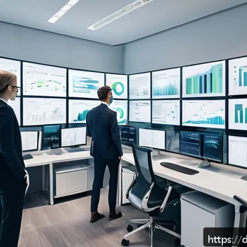 CPA 시험에서의 최신 감사 이슈 - A modern corporate auditor's office scene showing a diverse group of professionals using advanced di...