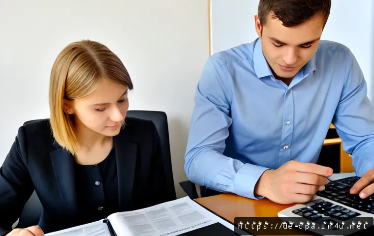 CPA 글로벌 시험과 국내 시험 차이 - Photorealistic split-scene comparison of two aspiring accountants in Germany: on the left, a young p...